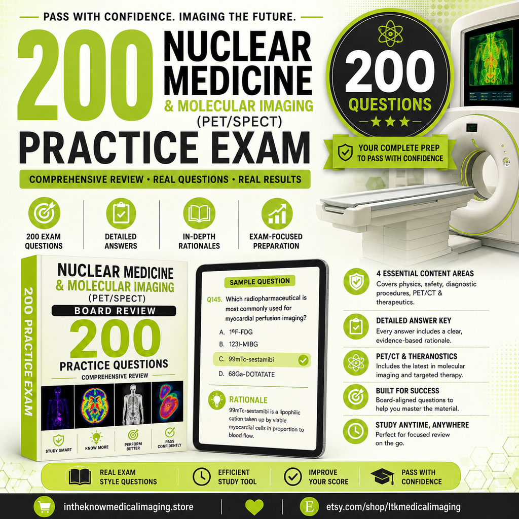 Nuclear Medicine & Molecular Imaging (PET/SPECT) Board Review: 200 Practice Questions with Detailed Clinical Rationales