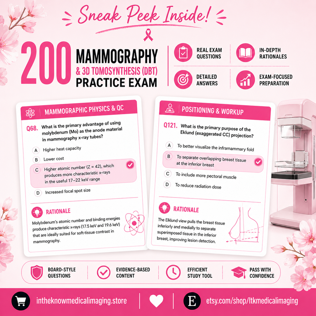 Mammography & 3D Tomosynthesis (DBT) Board Review: 200 Practice Questions with In-Depth Rationales