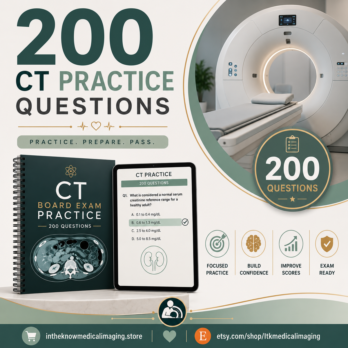 Computed Tomography (CT) Registry Review: 200 Practice Questions with Detailed Clinical Rationales