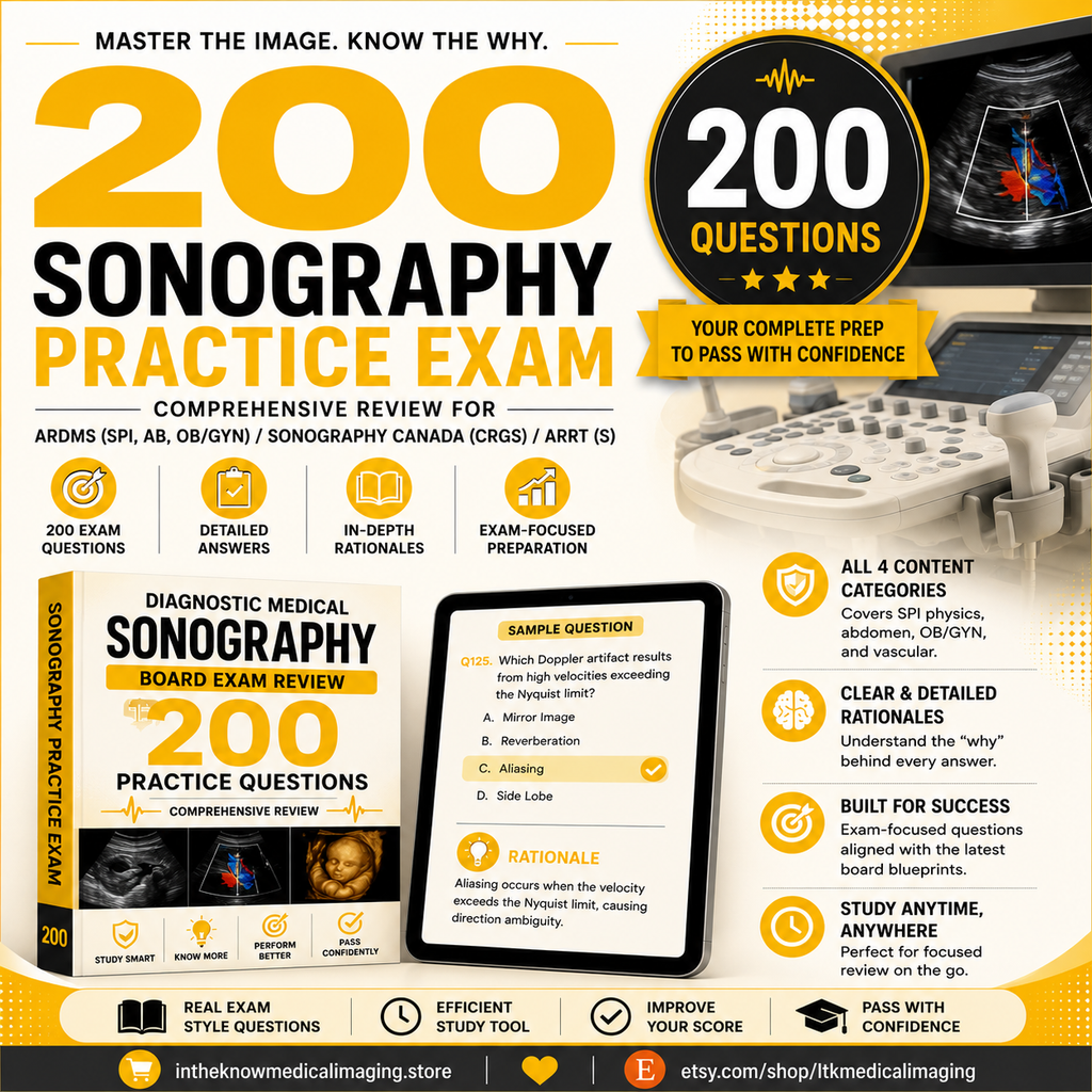 Diagnostic Medical Sonography (Ultrasound) Board Exam Review: 200 Practice Questions with In-Depth Rationales