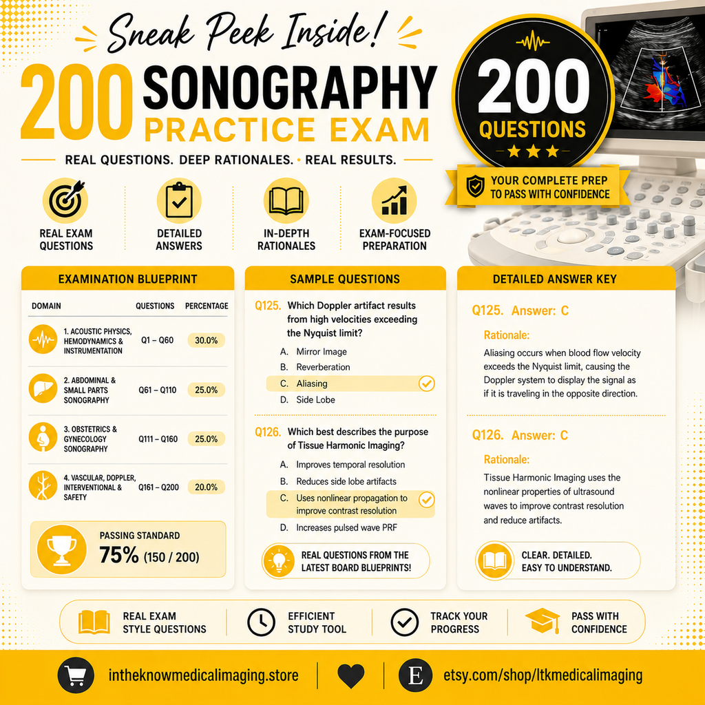 Diagnostic Medical Sonography (Ultrasound) Board Exam Review: 200 Practice Questions with In-Depth Rationales