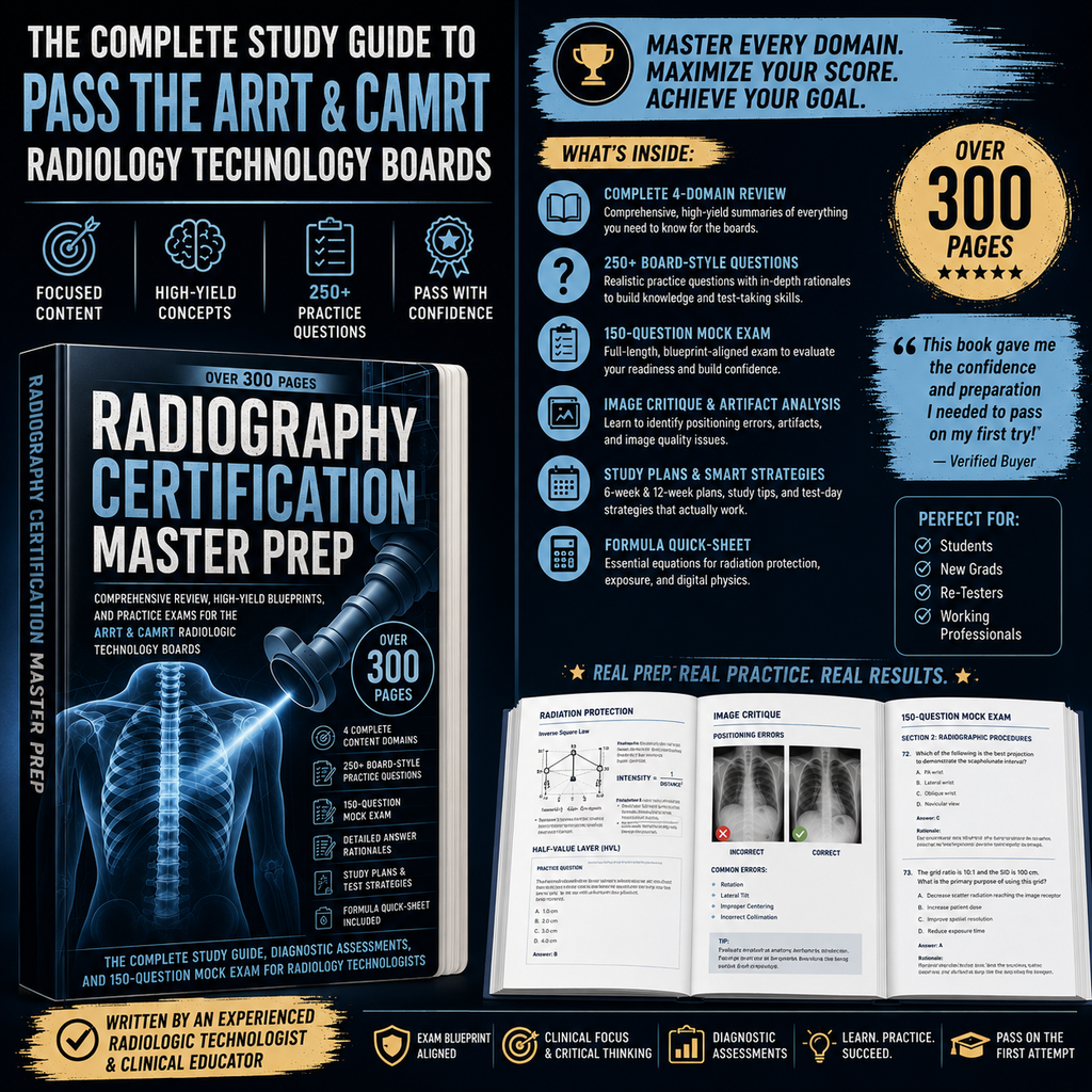 The Complete Study Guide, Diagnostic Assessments, and 150-Question Mock Exam for Radiology Technologists