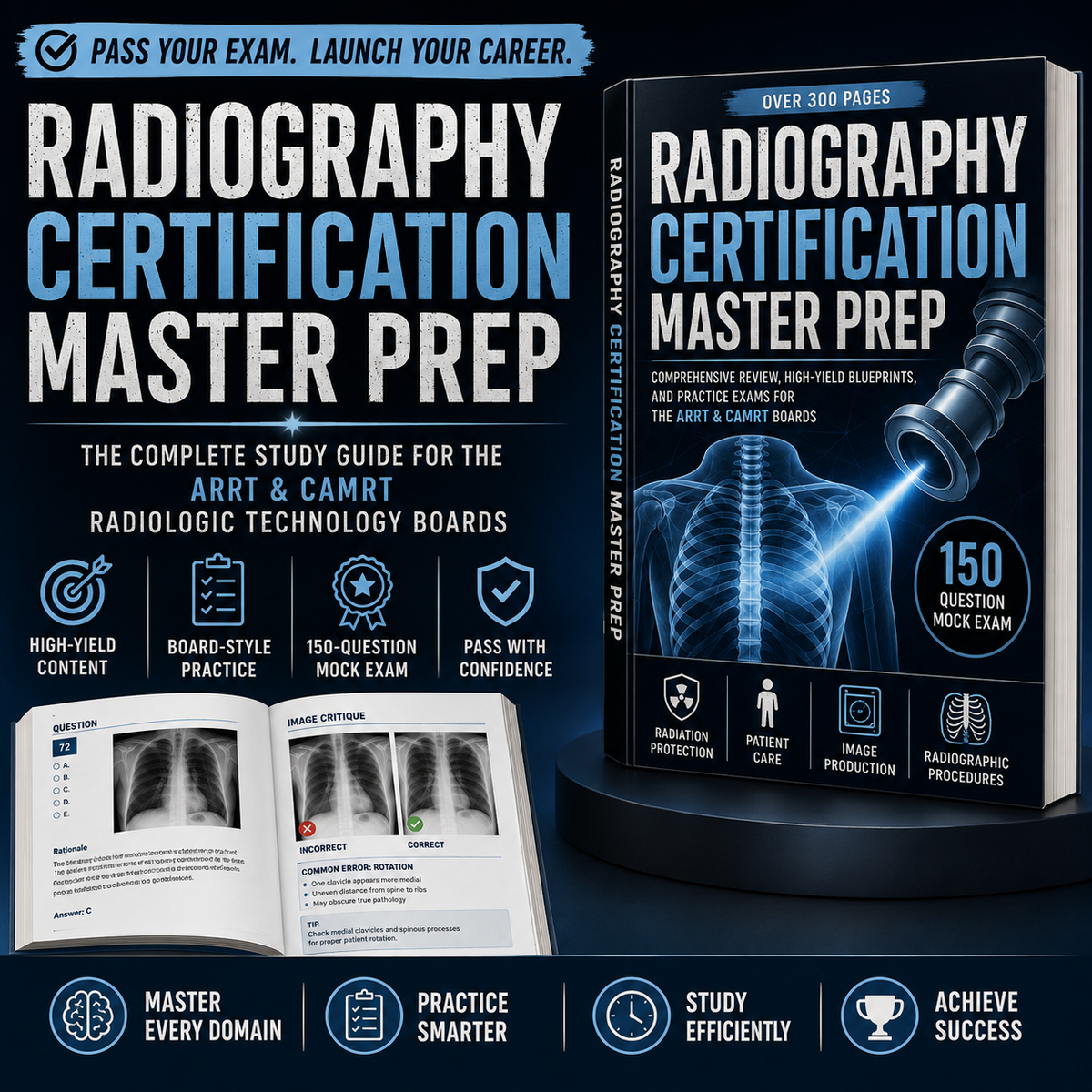 The Complete Study Guide, Diagnostic Assessments, and 150-Question Mock Exam for Radiology Technologists