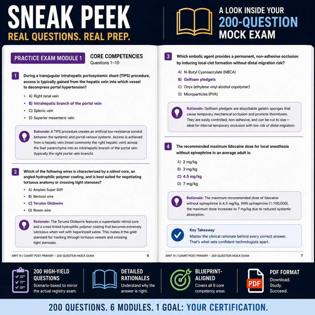 Vascular-Interventional (VI) Radiography: 200-Question Comprehensive Board Exam & Clinical Rationale Guide