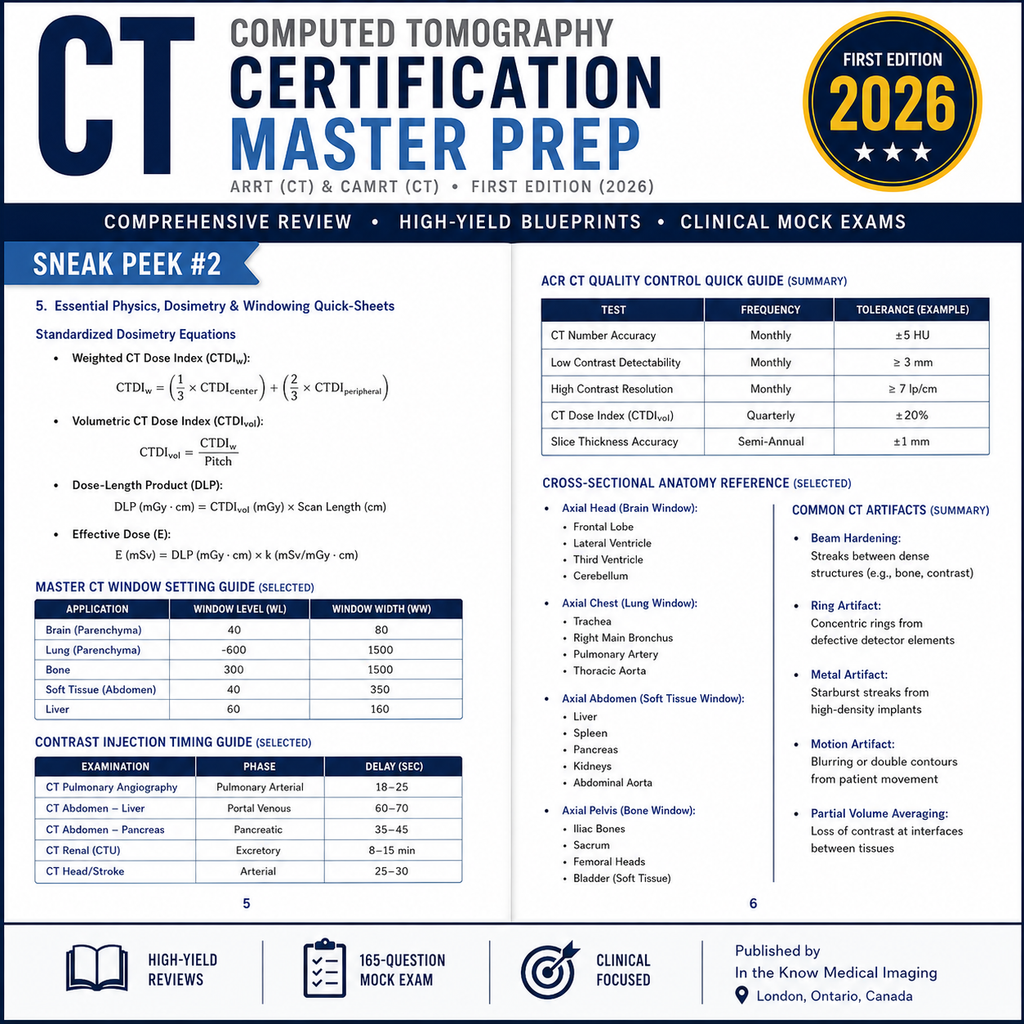 Computed Tomography Certification Master Prep: The Complete CT Registry Study Guide, Scanner Physics, Multi-Phase Cross-Sectional Anatomy, and 165-Question Mock Exam