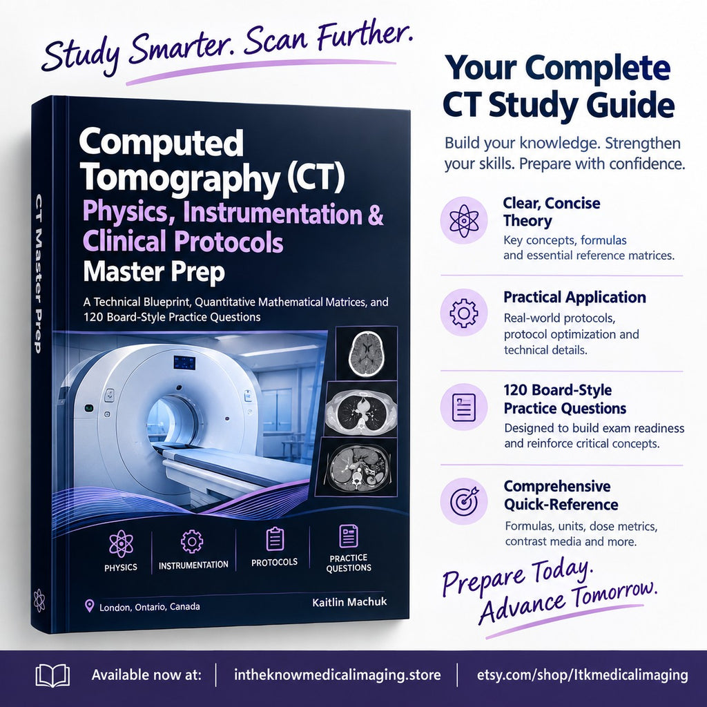CT Physics Study Guide PDF, ARRT CT Registry Exam Prep, CAMRT Review, 120 Practice Questions, Computed Tomography Digital Download, Rad Tech