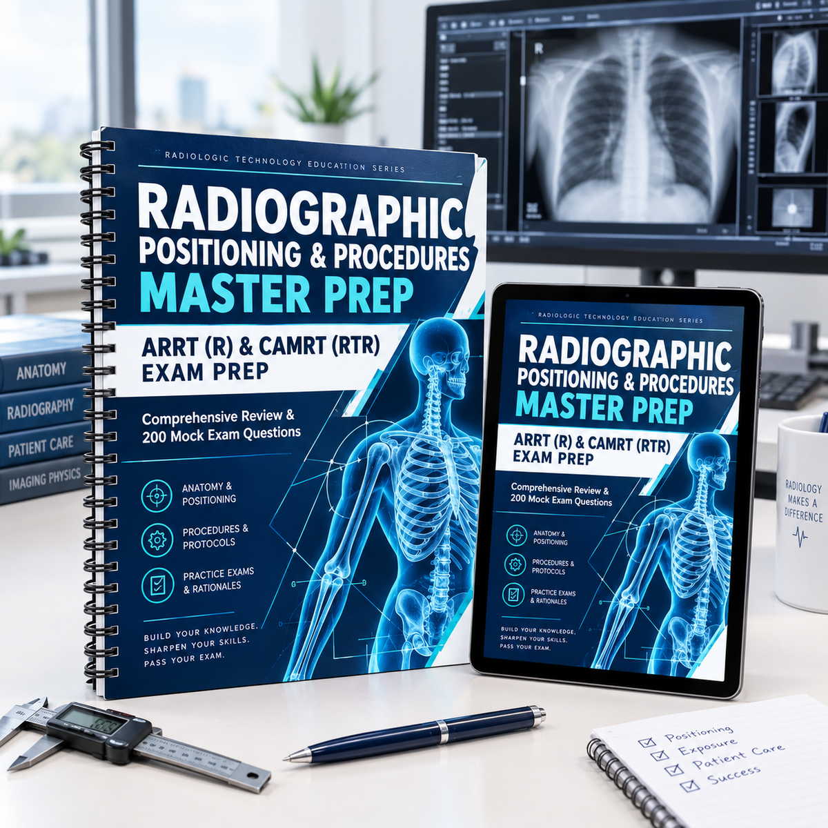 Radiographic Positioning Study Guide, ARRT R Exam Prep, 200 Practice Questions (Digital Download)