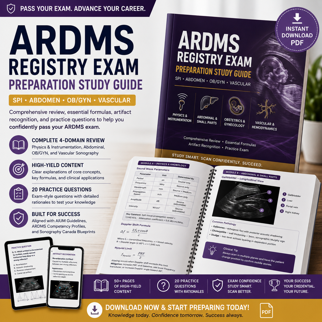Diagnostic Medical Sonography (Ultrasound) Registry Study Guide & Practice Test
