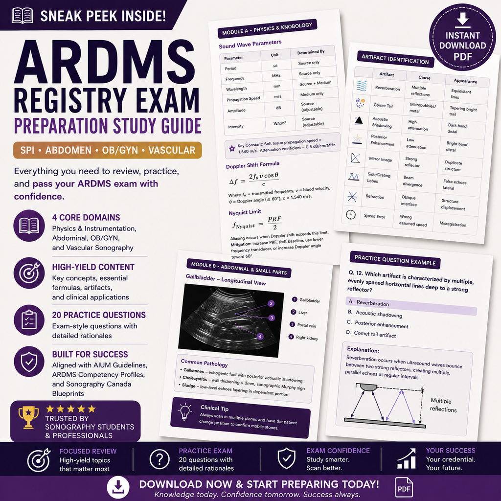 Diagnostic Medical Sonography (Ultrasound) Registry Study Guide & Practice Test