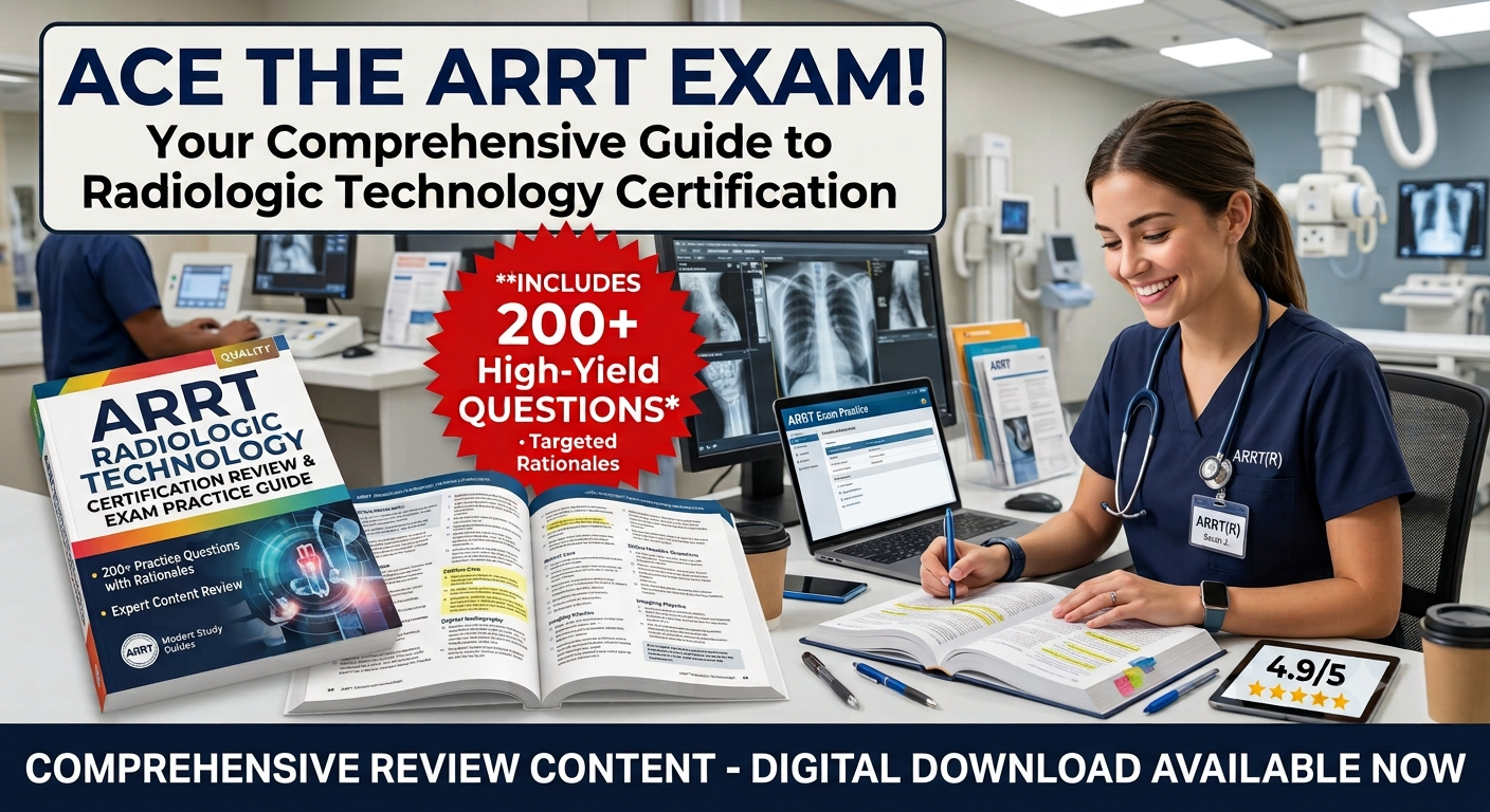 ARRT Radiography Certification 200 Practice Question Exam Package