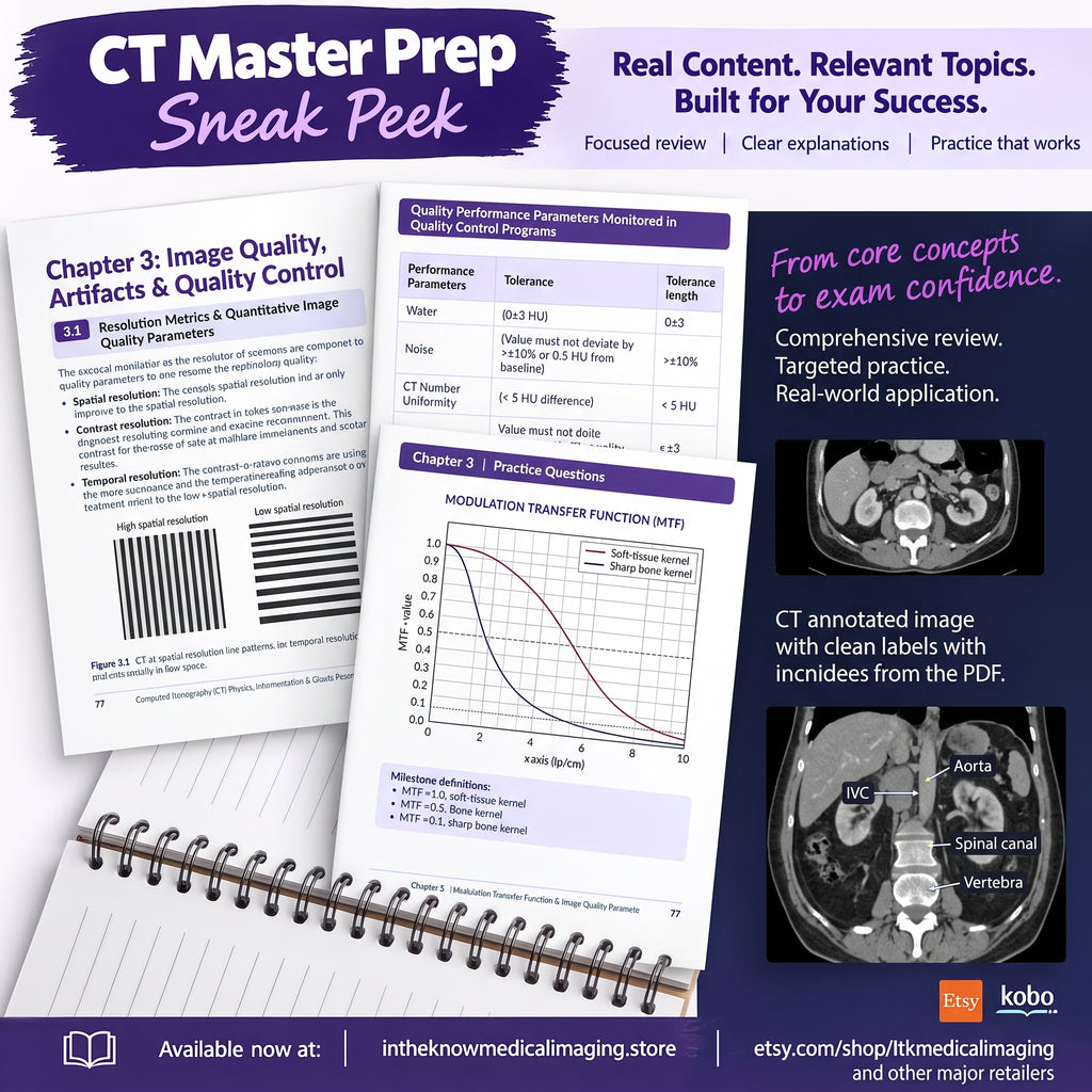 CT Physics Study Guide PDF, ARRT CT Registry Exam Prep, CAMRT Review, 120 Practice Questions, Computed Tomography Digital Download, Rad Tech