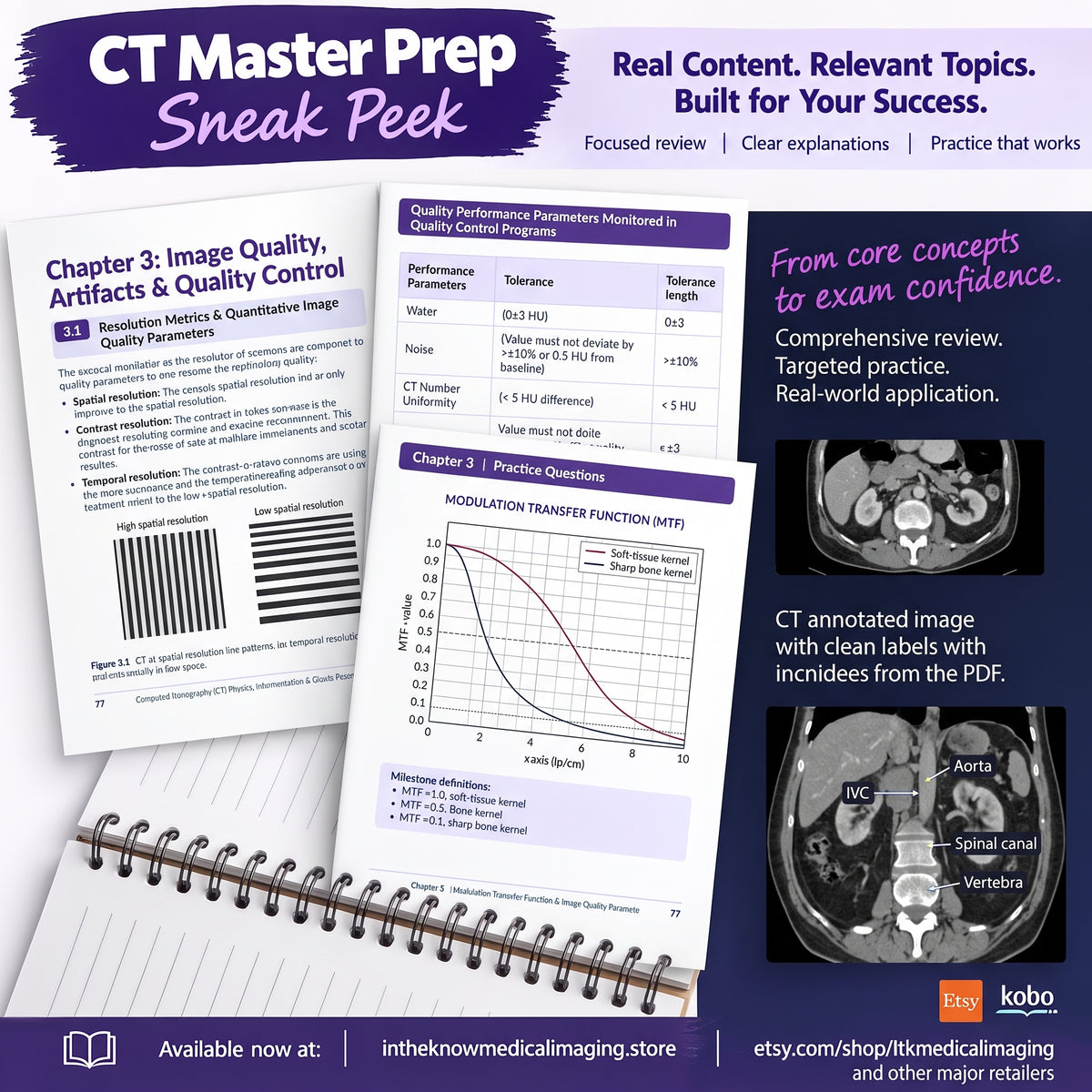 CT Physics Study Guide PDF, ARRT CT Registry Exam Prep, CAMRT Review, 120 Practice Questions, Computed Tomography Digital Download, Rad Tech