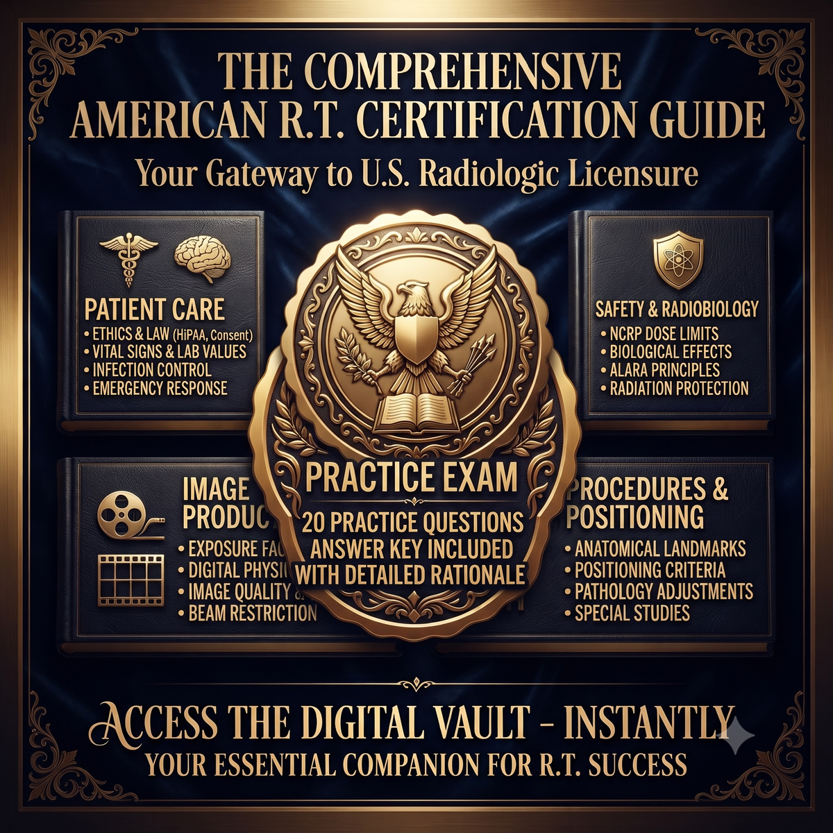 ARRT Radiography Certification Study Guide & 20 Practice Exam Package