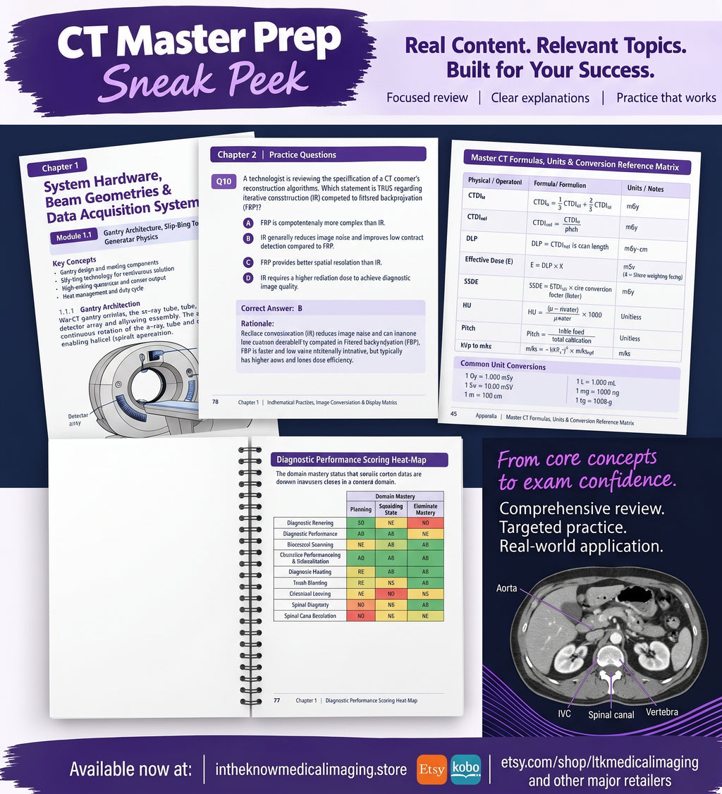 CT Physics Study Guide PDF, ARRT CT Registry Exam Prep, CAMRT Review, 120 Practice Questions, Computed Tomography Digital Download, Rad Tech