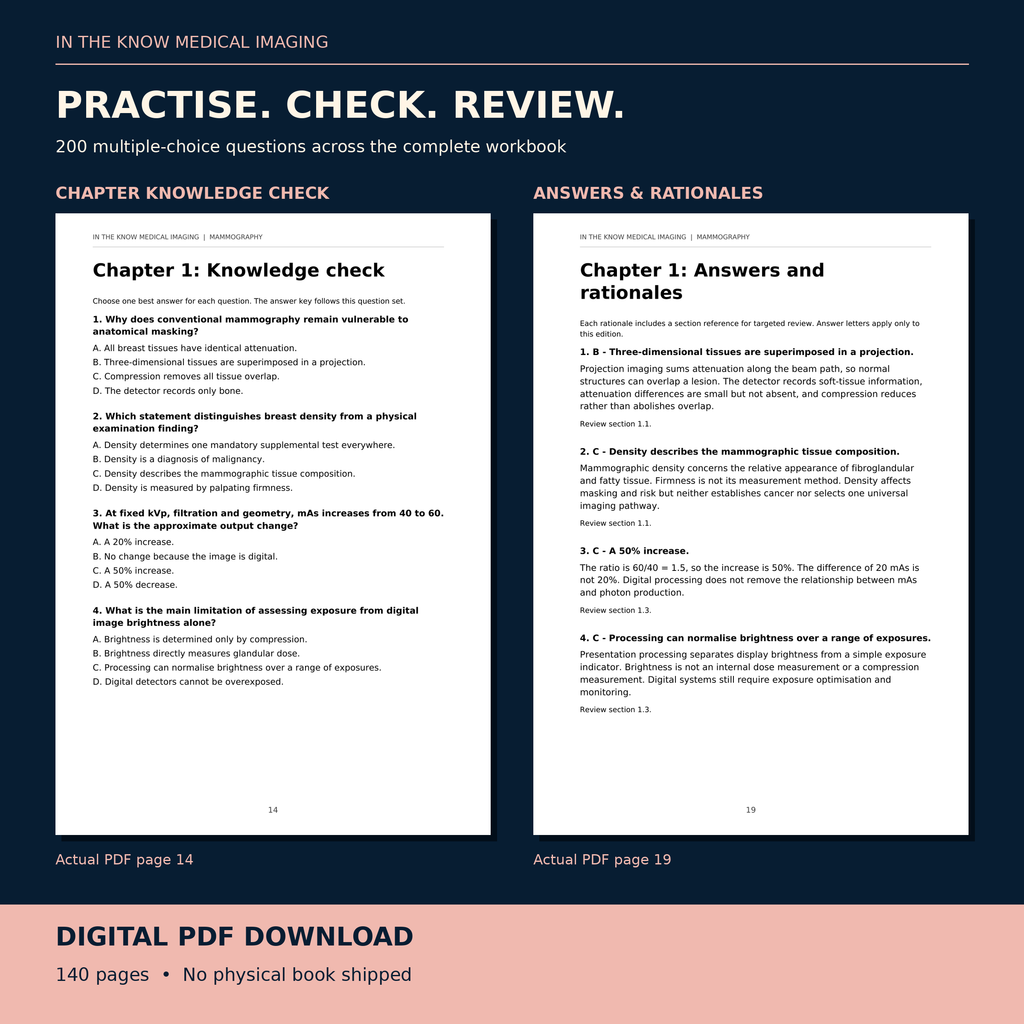 Mammography Study Guide PDF: Breast Imaging Physics, Positioning & Quality Assurance, 200 Practice Questions