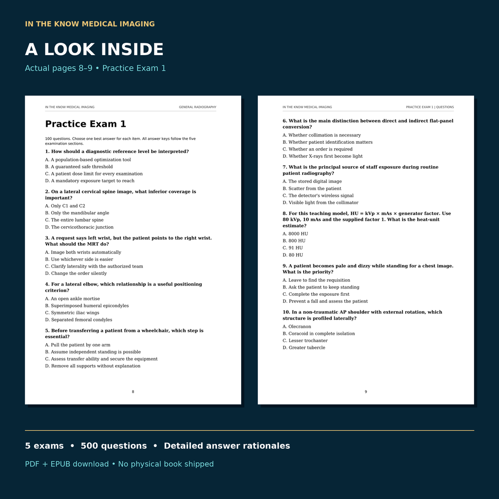 General Radiography Practice Exams: 500 Questions with Answer Rationales