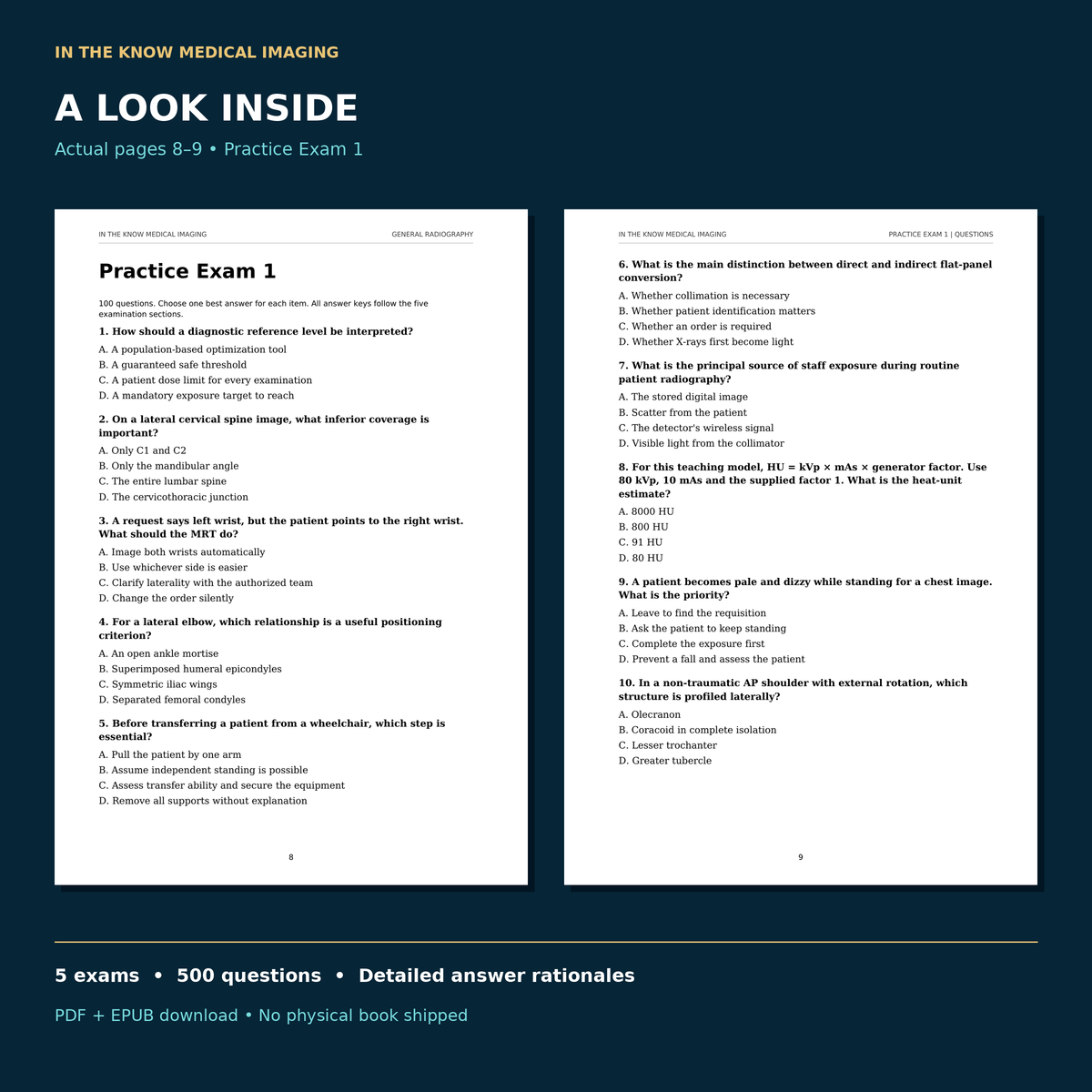General Radiography Practice Exams: 500 Questions with Answer Rationales