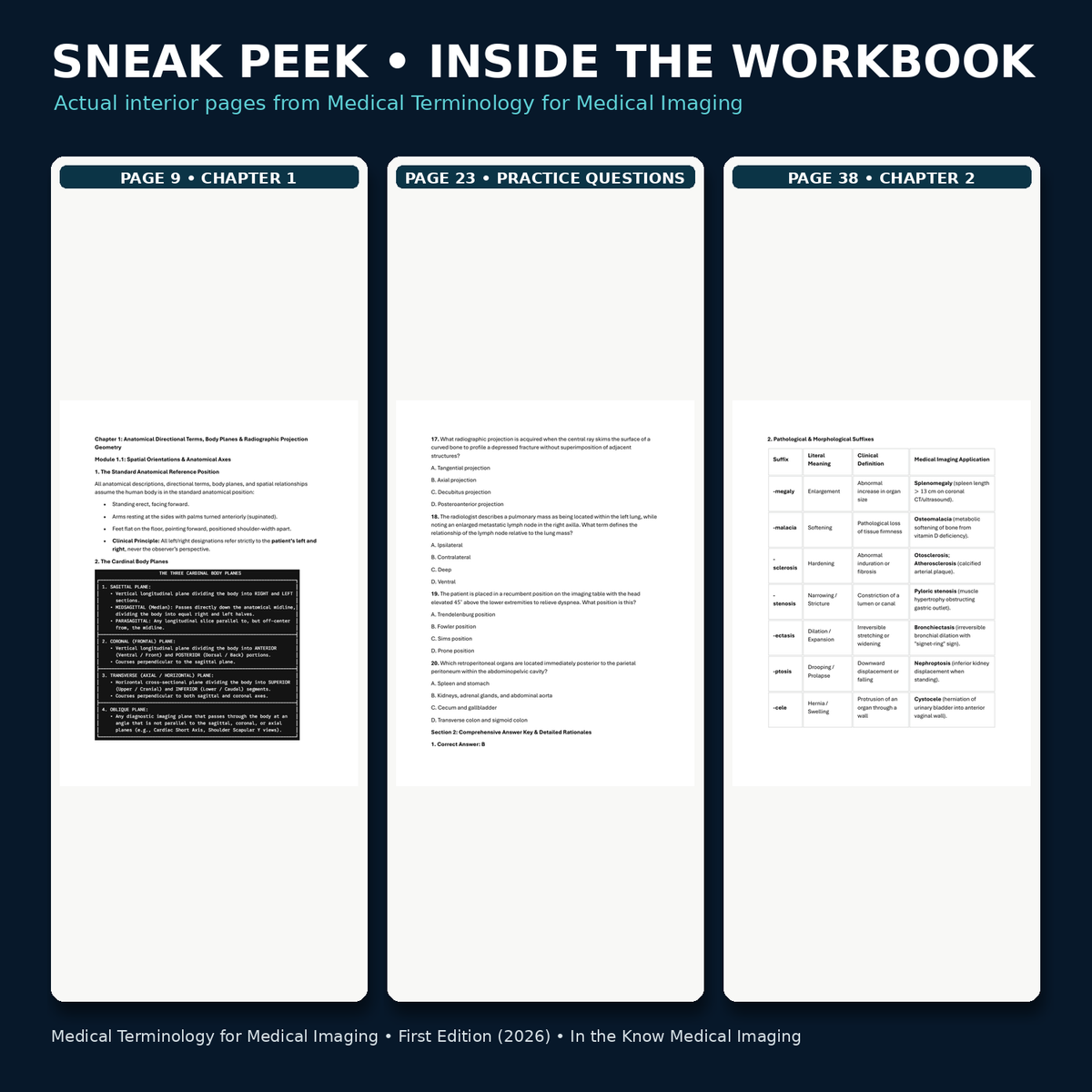Medical Terminology for Medical Imaging:  A Comprehensive Etymology, Modality Physics, and Clinical Reporting Workbook with 150 Board-Style Practice Questions